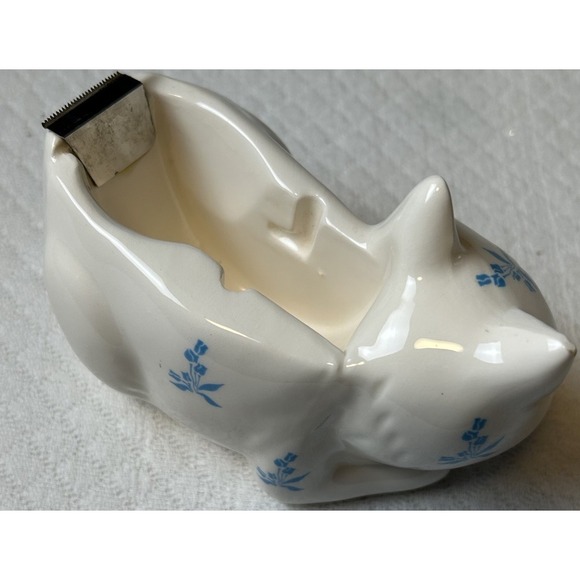 Vintage Ceramic 1940-1970's Sleeping Kitty Cat Tape Dispenser Made In Taiwan ROC - Picture 6 of 9
